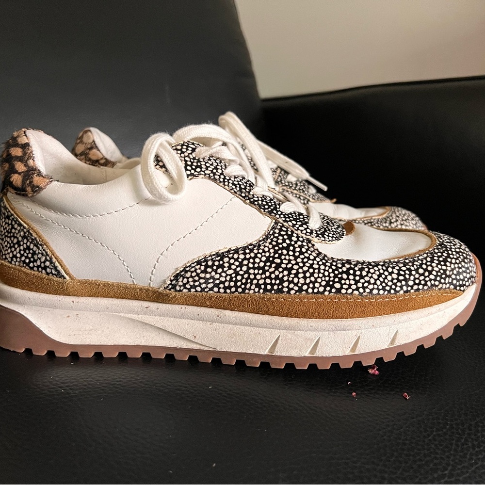 MADEWELL kick off trainer sneakers in size 9.  Animal print.
